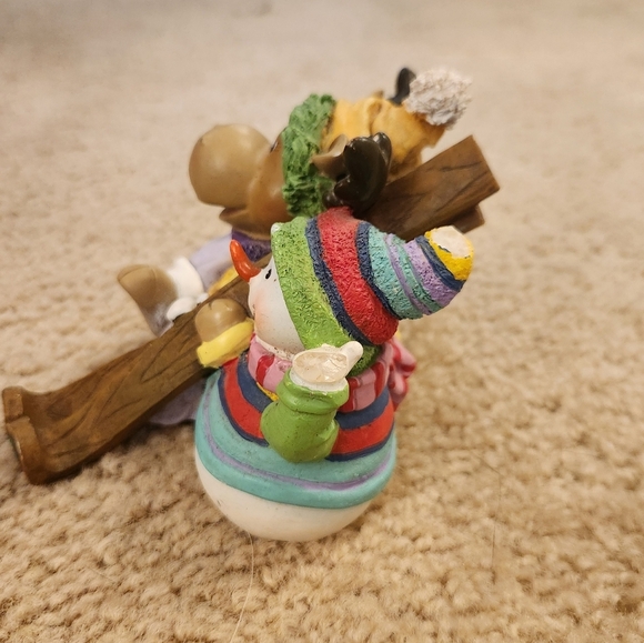 Home Interiors Stocking Holder Moose Reindeer Snowman Skis - Picture 4 of 6